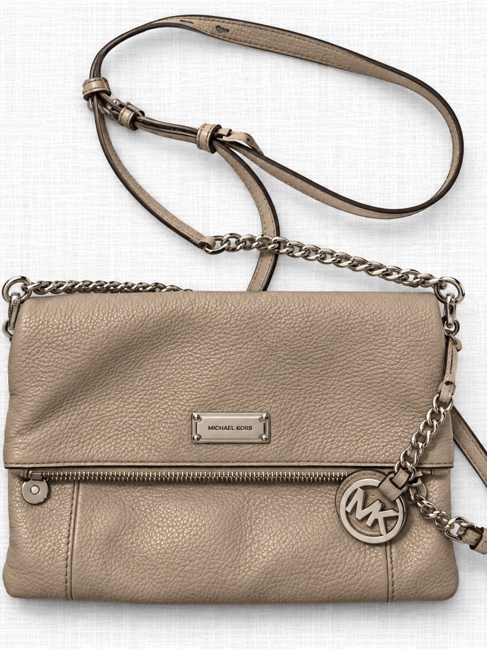 Michael Kors Pebbled Leather Crossbody Bag in Grey